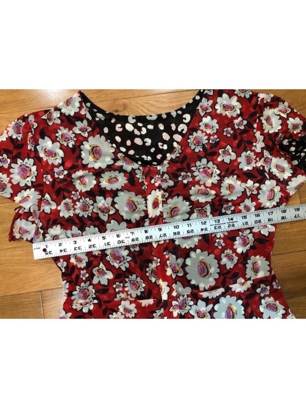 CAbi Gemini  Reversible V Neck Multi Skin Floral Dress Size S Artsy Bohemian - Picture 9 of 11
